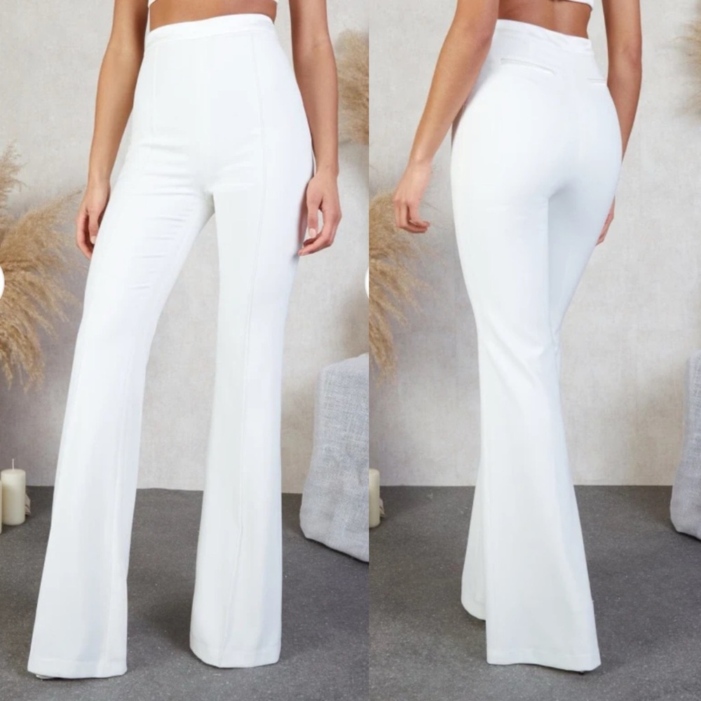 NWT NADINE MERABI Charlotte High Rise Flare Leg Trousers - Picture 3 of 11
